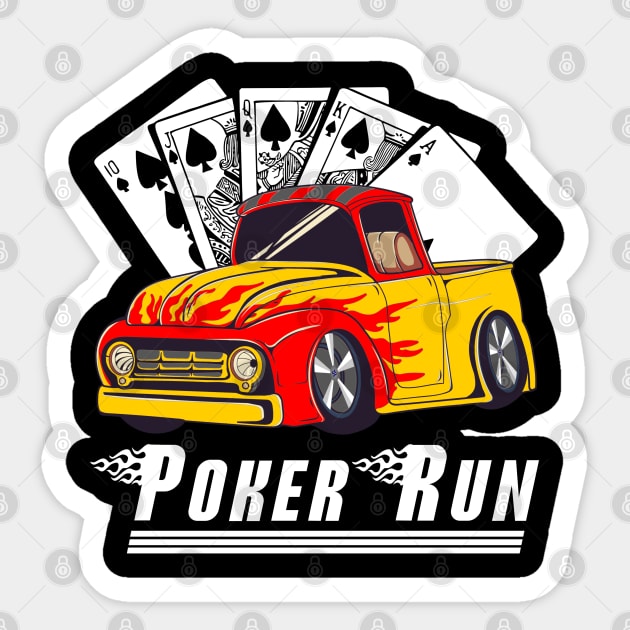 Hot Rod Trucks Poker Run Rat Rod Car Show Muscle Car Guy Sticker by CharJens